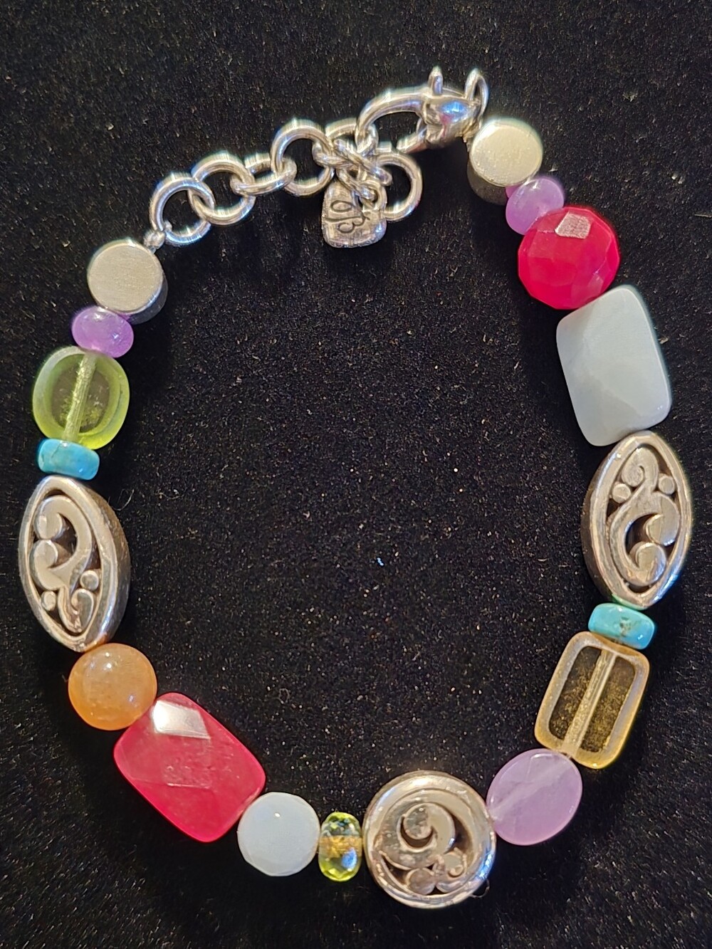 Vintage, Retired Brighton Contempo Multi-Color Bead & Glass Brace